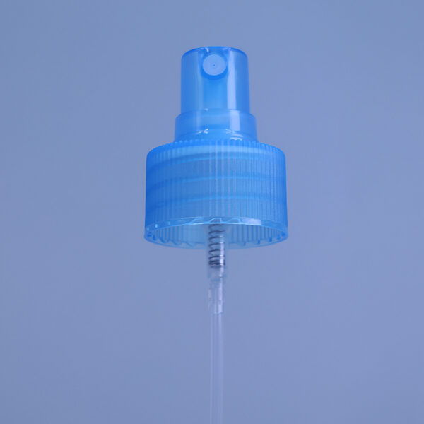 24/410 28/410 Transparent blue pump head for skincare hydrating spray. - Image 3