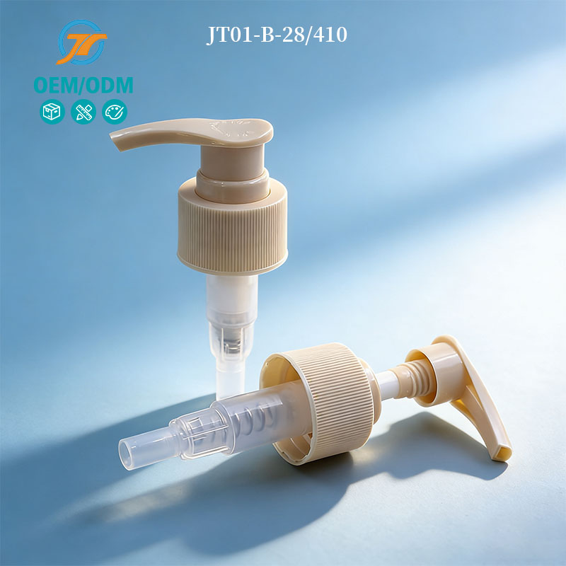 High Quality Beige Plastic Lotion Pump for Cosmetic Packaging 28/410 Up Down Lotion Pump