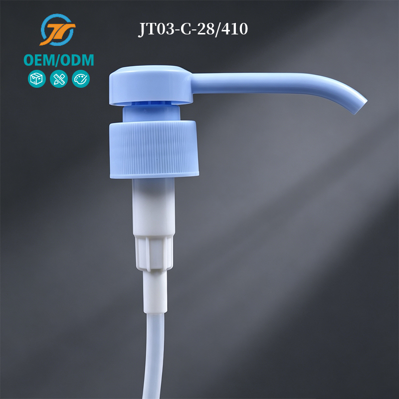 Light Blue Plastic Long Nozzle Liquid Dispenser Pump 28/410 Up Down Lotion Pump