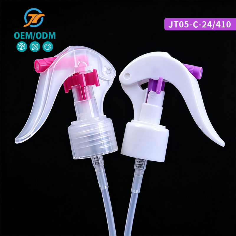 PP Plastic Transparent Shell Color Parts Trigger Spray Nozzle Daily Chemical Packaging Sprayer 24/410 Mini Trigger Sprayer