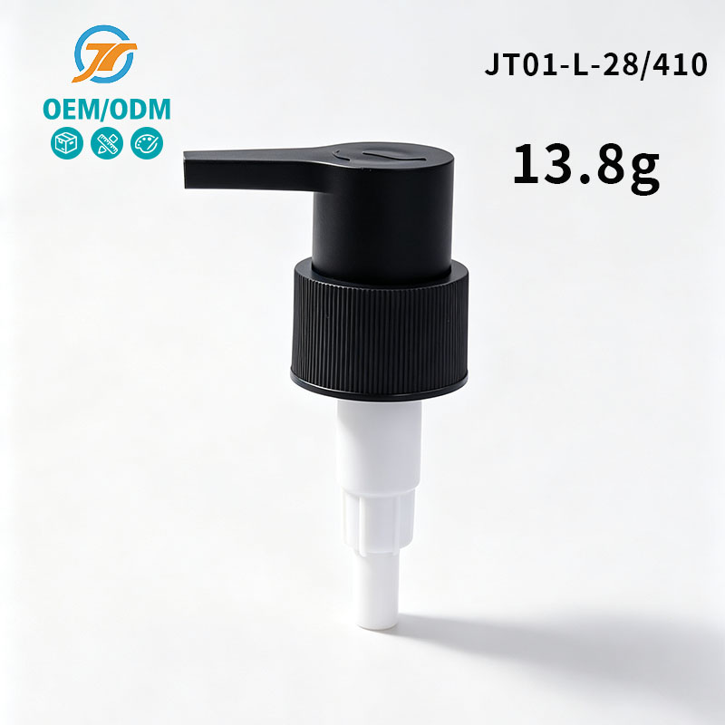 Black PP Plastic Threaded Pump Precise Injection Molding For Skin Lotion Dispensing 28/410 Up Down Lotion Pump