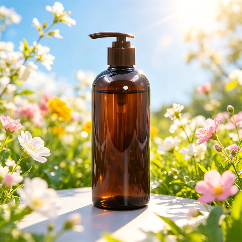 PP Material Dark Brown Exquisite Hand Press Dispenser Pump For Shampoo Bottles 28/410 Up Down Lotion Pump - Image 3