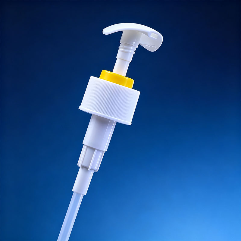 PP Plastic White Yellow Press Lotion Pump Thread Lock Skin Care Packaging Pump Head 28/410 Up Down Lotion Pump - Image 2