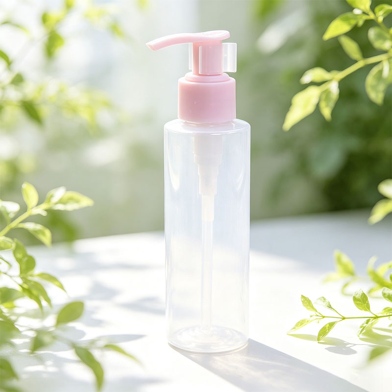 Light Pink PP Plastic Transparent Tube Pump Fine Injection Molding For Skin Lotion Dispensing 24/410 Left Right Lotion Pump - Image 3