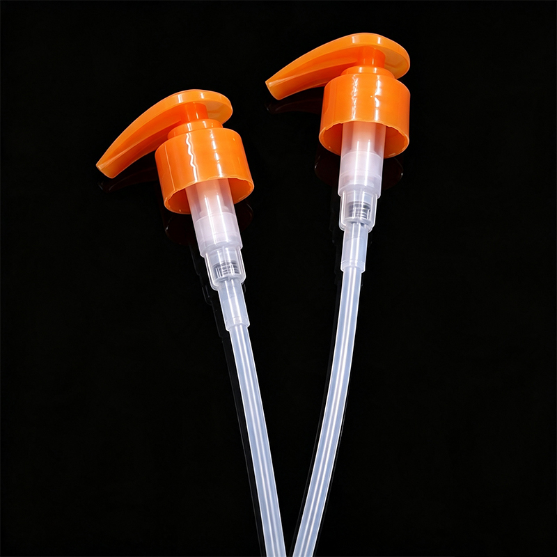 Orange Plastic Threaded Lotion Pump Washing Product Liquid Dispensing Accessory 28/410 Up Down Lotion Pump - Image 2
