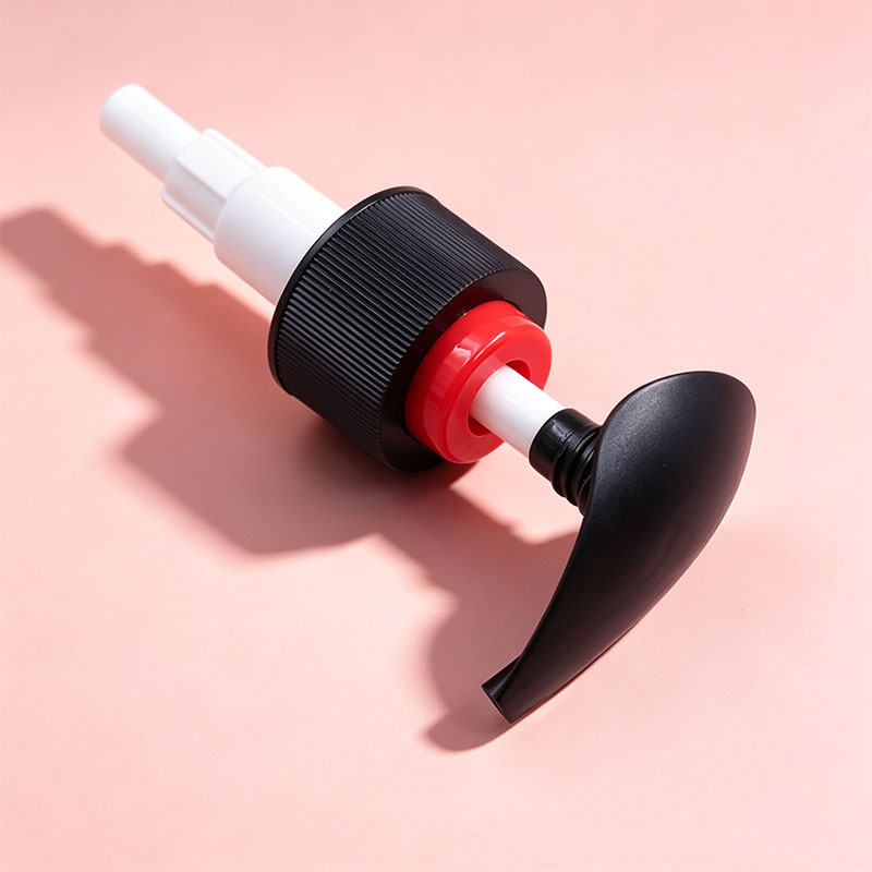 Black Red Plastic Screw Lotion Pump For Cosmetic Bottles 28/410 Up Down Lotion Pump - Image 3