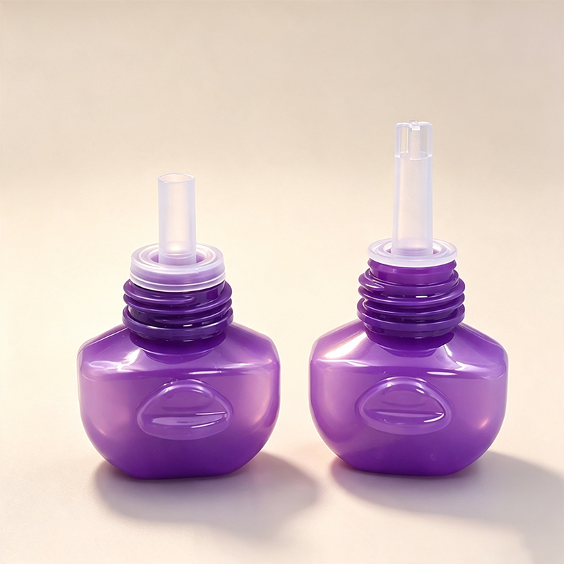 Purple Plastic Integrally Formed Nozzle Vial Cosmetic Essence Liquid Subpackaging Container 24/410 Plastic Cap - Image 2