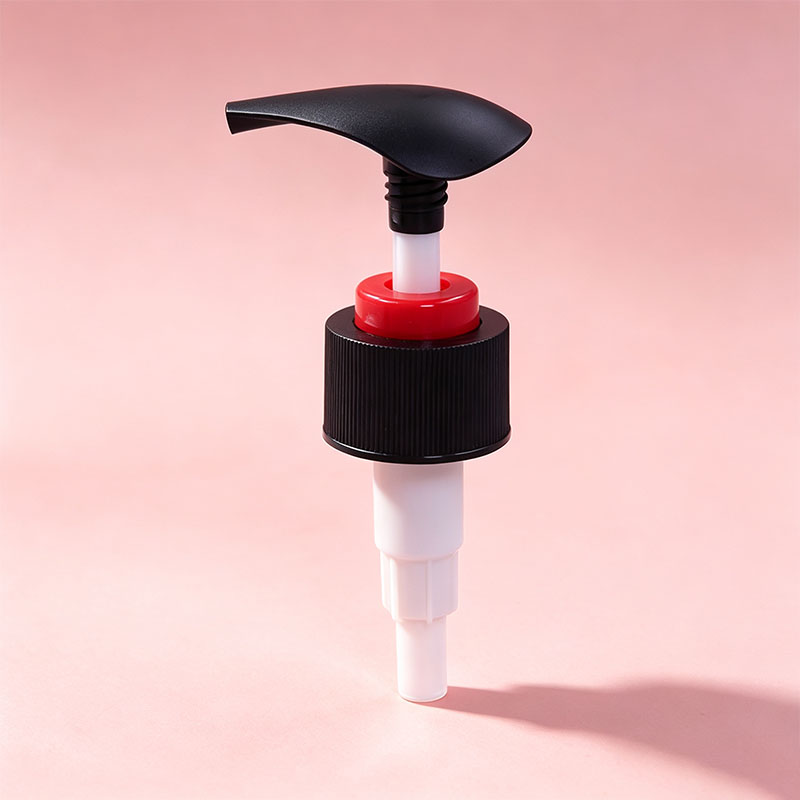 Black Red Plastic Screw Lotion Pump For Cosmetic Bottles 28/410 Up Down Lotion Pump - Image 2