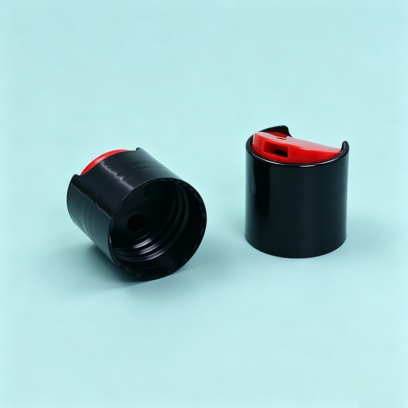 Black Outer Red Inner Plastic Flip Cap Exquisite Craft Cosmetic Bottle Dustproof Screw Cap For Wash Care Bottle Sealing Replacement 28/410 Plastic Cap - Image 2