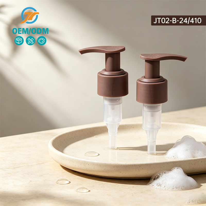 Dark Brown PP Plastic Press Pump Premium Craft Thread Pump For Skincare Lotion Cosmetic Refill Replacement Application 24/410 Left Right Lotion Pump